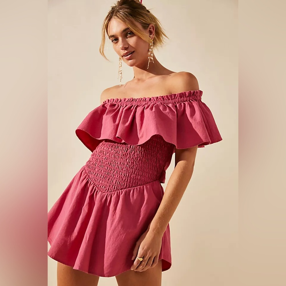 Free People The Look One Piece Berry Size Small
